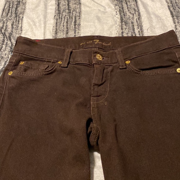 7 for all mankind brown stretch jeans, very soft and comfortable. Love ❤️ - Picture 3 of 6